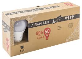 AIRAM LED 4PACK 9,5W E27 2700K