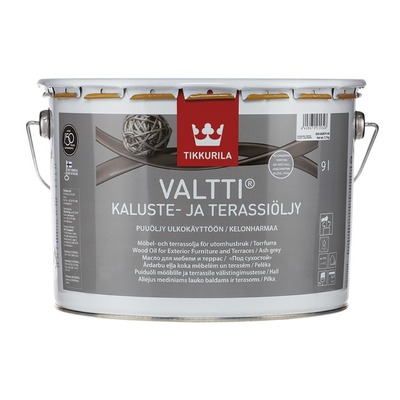 VALTTI KALUSTE JA TERASSIÖLJY 9L KELONHARMAA
