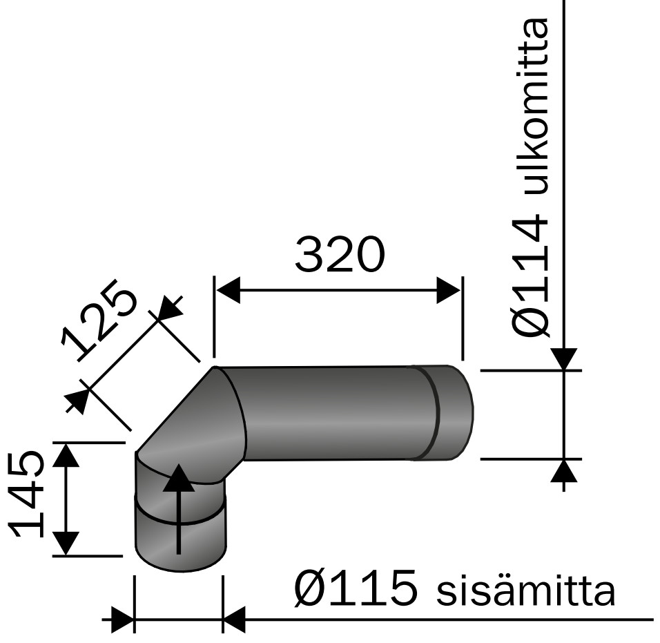SAVUPUTKI HARVIA 115MM 90°