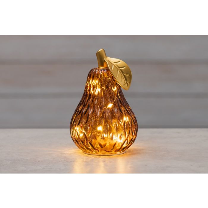LASI PÄÄRYNÄ LED-VALOILLA 18CM RUSKEA