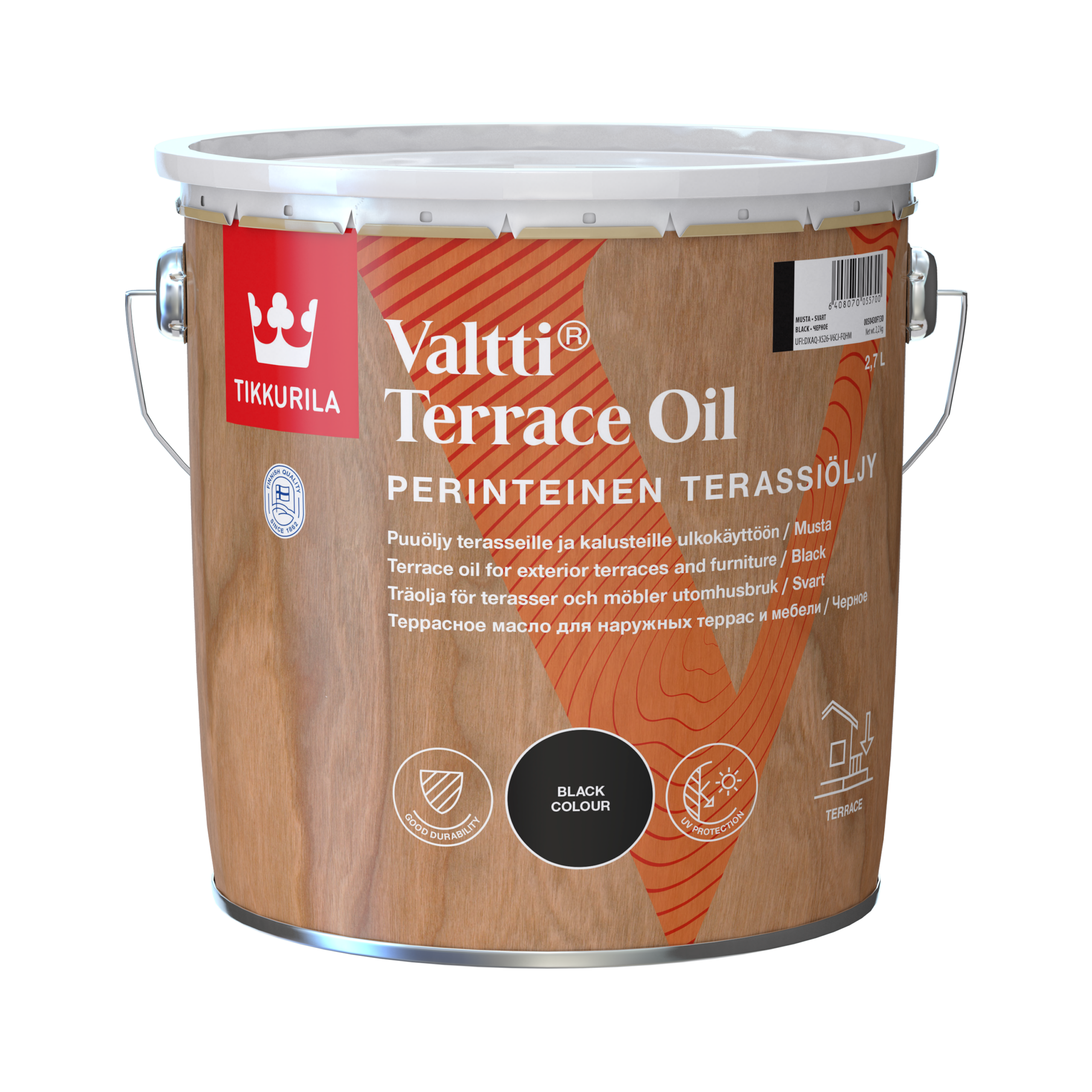 VALTTI TERRACE OIL 2,7L MUSTA
